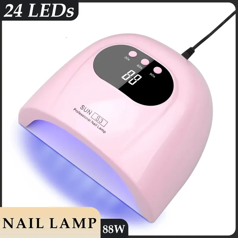 88w UV LED Nagel lampe 24 leds Nagel trockner für Nägel Gel mit 3 Timer-Einstellungen profession elle UV-Kabine Maniküre Lampe Nail Art Tools