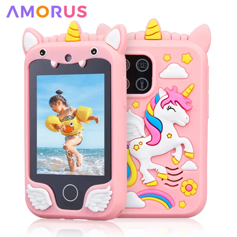 Kinder Smartphone Kamera Spielzeug Touchscreen Einhorn Baby Mobile MP3-Player Digital kamera Lernspiel zeug für Mädchen Jungen Alter 3-8