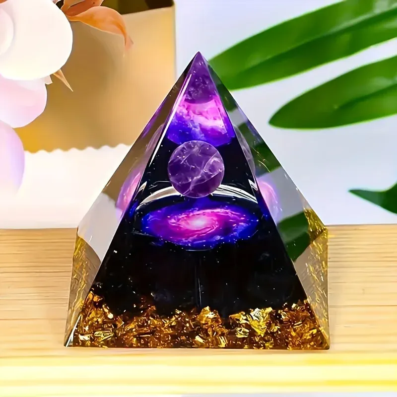 1 Stück lindert Stress und zieht Reichtum mit unserer homöopathischen Amethyst-Kristallkugel-Pyramide und Rohstein-Heimdekoration an