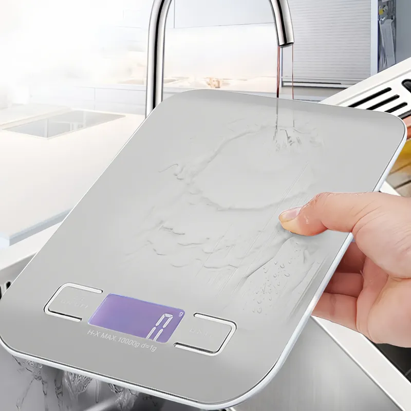 Digitale Küchenwaage 10/5kg-1g LED-Anzeige Edelstahl-Panel Elektronische Waage für Zuhause Lebensmittel Snacks Wiegen Backzubehör