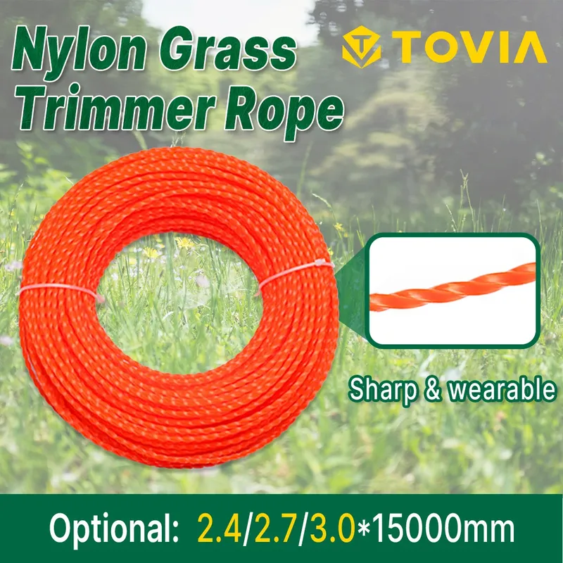15 m * 2,4 mm/2,7 mm/3 mm Mähen Nylon Gras Trimmer Seil Pinsel Cutter Strimmer Linie Mähen Draht Rasenmäher Zubehör
