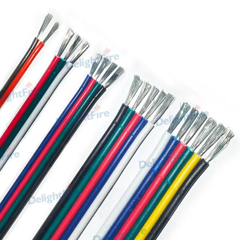 2 3 5 6 4-poliges Elektrokabel 22 20 18AWG PVC-verzinnter Kupferdraht Elektrokabel für LED-Streifen, Lautsprecher, Ventilatoren, Lichter, Solarmodule, DIY