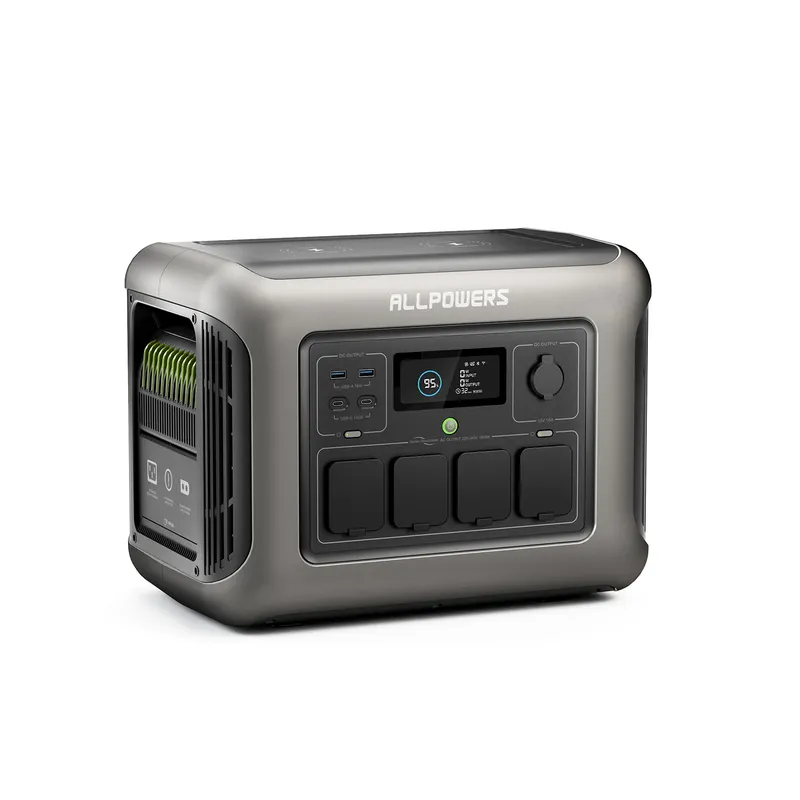 ALLPOWERS Tragbares Kraftwerk R1500 1152 Wh LiFePO4-Batterie mit 1800 W (3000 W Spitze), AC-Ausgang, Solargenerator für Gartenpartys