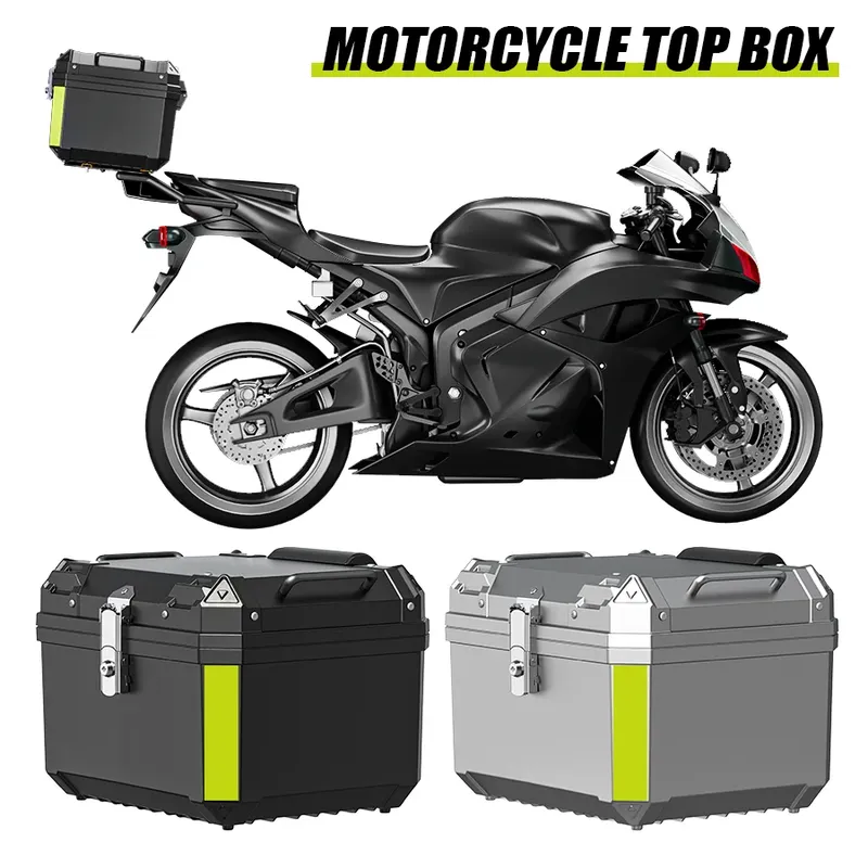 45L Motorrad Schwanz Box Top Case Abschließbare Gepäck Helm Lagerung Hinten Tour Box Reflektierende Design Wasserdichte Lagerung