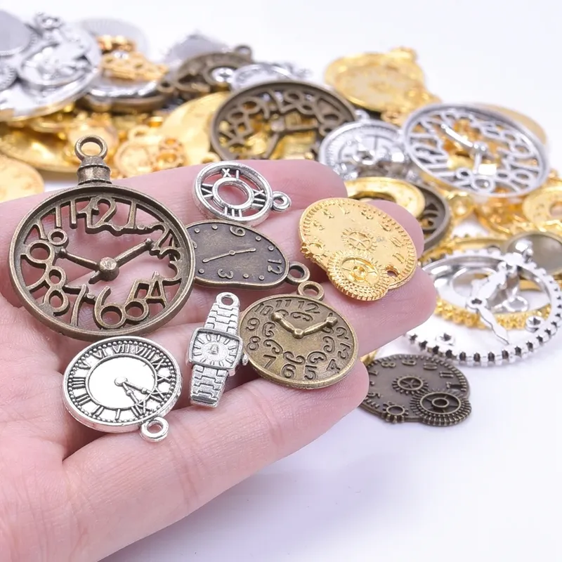 10/20/30Pcs Vintage Mechanische Steampunk Uhr Getriebe Charms Schmuck Großhandel DIY Zufällige Mix Uhr Armband Anhänger liefert Finden