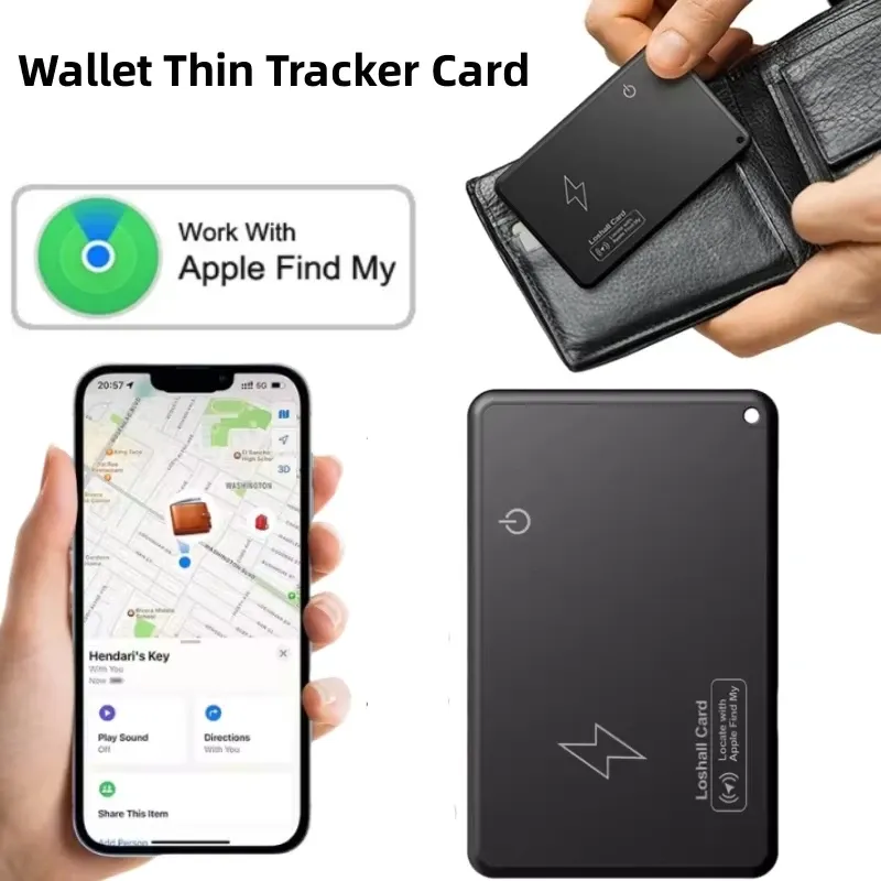 Neue kabellose Lade verfolgung Standort Brieftasche Tracker Karte wasserdichte GPS-Locator Arbeit mit Apple finden meine App Bluetooth-Tracker