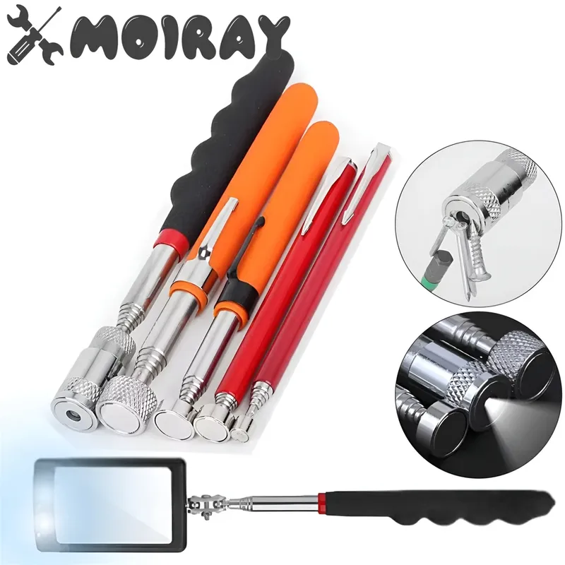 Inspektionsspiegel, teleskopisch, magnetisch, Metall, Magnetstift, Taschenlampe, Magnetstab, Teil, Aufnahmewerkzeug, Kapazität zum Aufnehmen von Werkzeugen