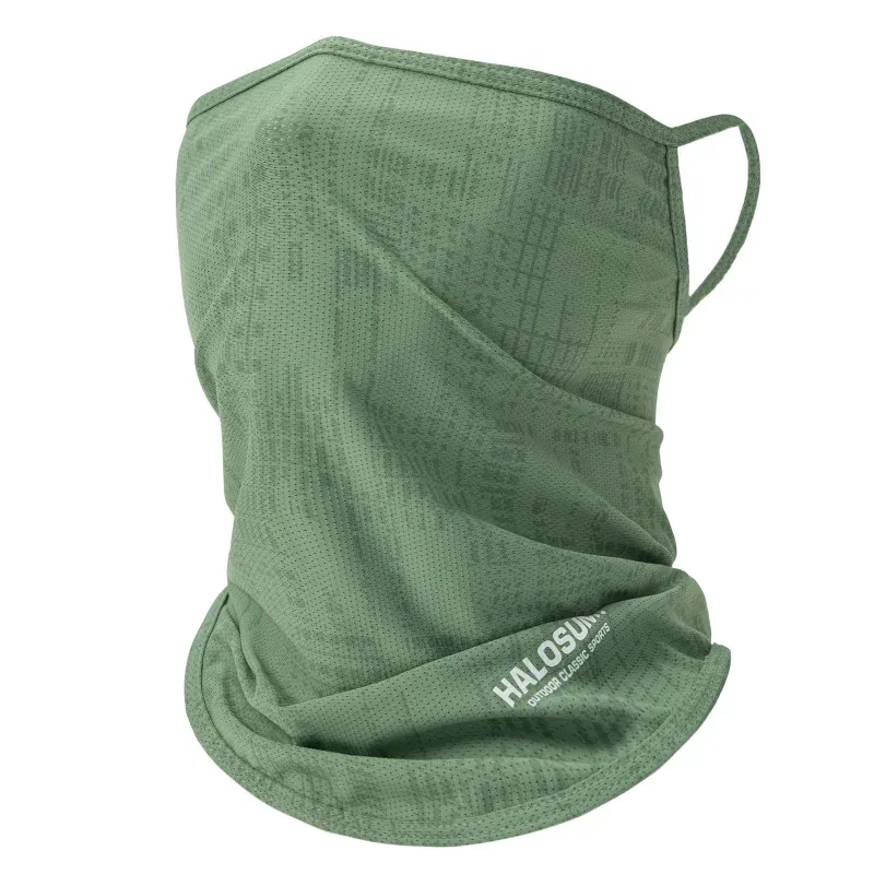 Dünne, atmungsaktive, schnell trocknende Outdoor-Gesichtsmaske, Sonnenschutz, Sommer-Eisseidenschal, Buchstabenpullover, Halswärmer