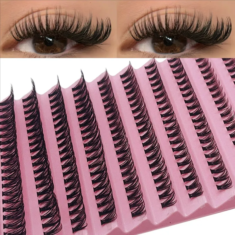 MJ Einzelwimpern, 8–16 mm, 200 Stück, Cluster-Wimpern, natürlicher Look, gemischtes Tablett, DIY-Wimpernverlängerung, Volumen, Wimperncluster, Wimpern