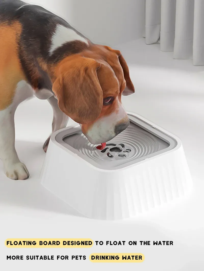 Haustier-Wasserbrunnen mit schwimmenden Platten, kein Verschütten, Hunde-Wassernapf, sauberes Trinken, langsamer Futterspender, spritzwassergeschütztes Haustier für Hunde für Haustiere