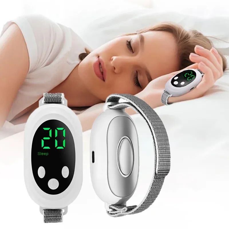 Neues Mikrostrom-Schlafhilfegerät EMS-Schlafhilfegerät Schlafinstrument für Schlaflosigkeit Stress Angstlinderung Palm Pulse Massagegerät