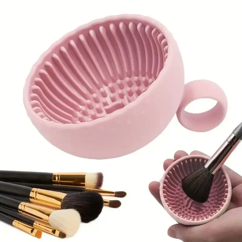 1 Stück QuickClean Make-up-Pinselreiniger – Premium-Silikonwäscher und rutschfeste Schüssel – mühelose Tiefenreinigung für alle Gesichtsbehandlungen