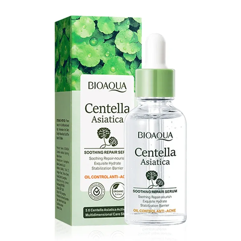 BIOAQUA Centella Gesichtsserum, Hautpflege, Gesichtsessenz, feuchtigkeitsspendend, feuchtigkeitsspendend, straffend, reparierendes flüssiges Gesichtsserum, Hautpflege