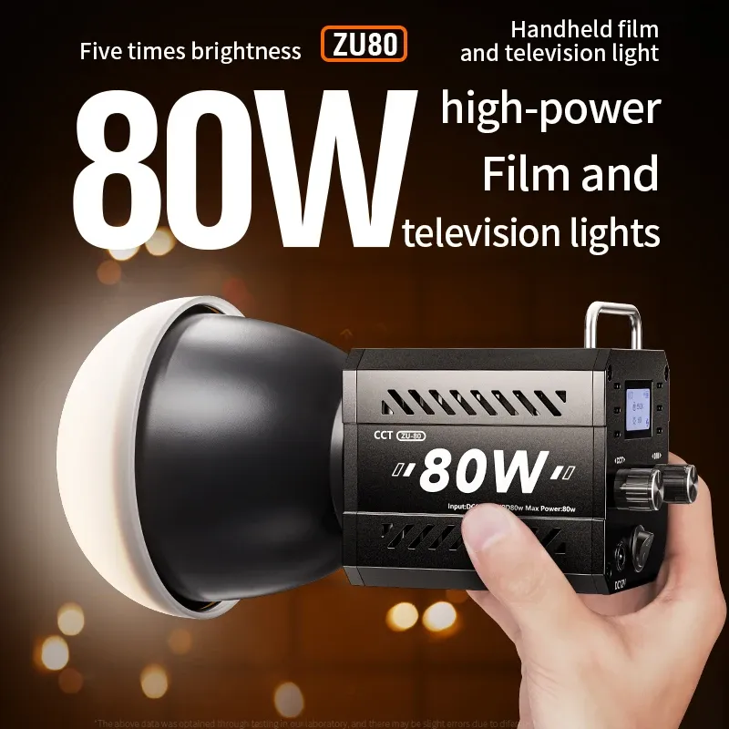ZU80/ZU60 Fotostudioleuchte COB Bi-Color 2500-8500K CRI≥95 TLCI≥97 mit Diffusor LED-Videoleuchten Füllbeleuchtung