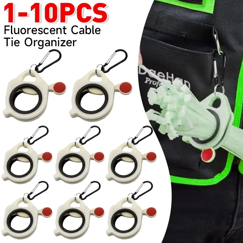10-1pc fluor zierende Kabelbinder Organizer Lagerung Kabelbinder halter tragbare Kabelbinder Aufbewahrung werkzeug elektrische Kabelbinder Organizer