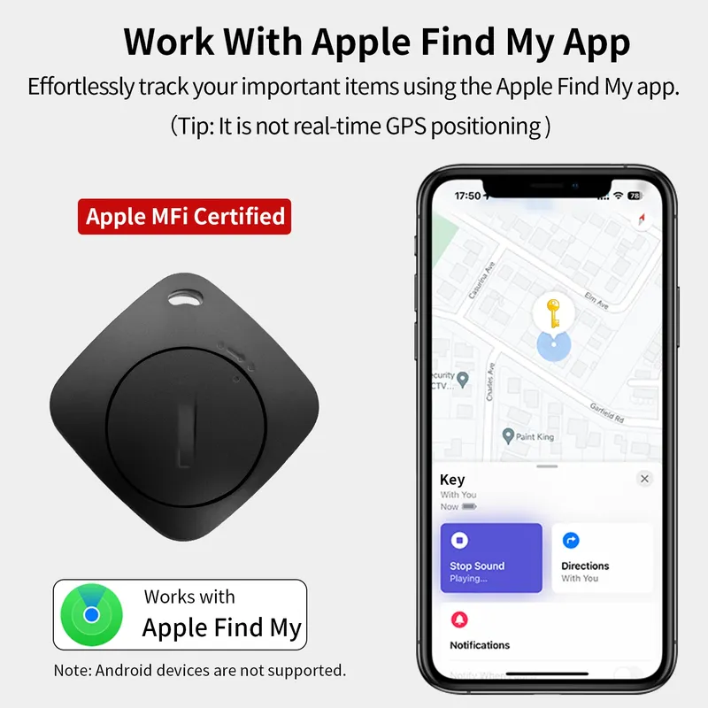 Bluetooth-Haustier-Tracker, Artikel-Locator funktioniert mit Apple Find My Global Network Smart AirTag für IOS-System, Artikel-Finder für Schlüssel