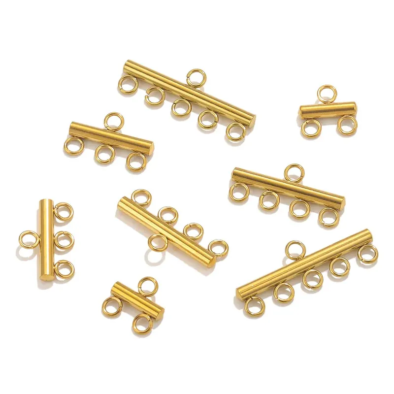 10 stücke vergoldete Edelstahl Schicht Verschlüsse Anhänger Kaution Stecker für Halskette Armband Herstellung Ergebnisse Schmuck Verschluss Bulk