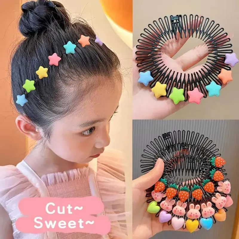 3 Stücke Kinder Y2k Stern Bunte Haarkamm Gebrochenes Stirnband Haarspangen Hase Herz Niedlicher Kopfschmuck Prinzessin Mädchen Haarschmuck