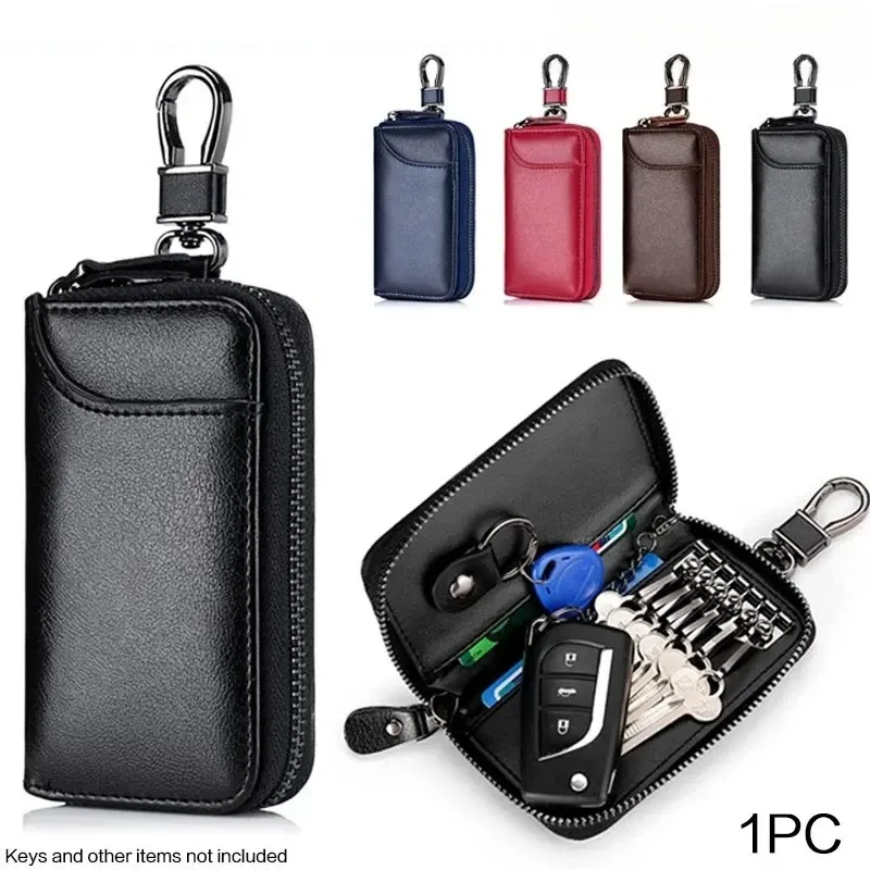 Echtes Leder Schlüsselanhänger Unisex Schlüsseltasche Multifunktions-Organizer Brieftaschenhalter Smart Housekeeper Auto Kleines Schlüsseletui Schlüsseletui