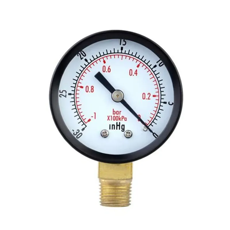 Vakuummanometer, Mini-Zifferblatt, Dual-Skala, Messuhr, 1/4 Zoll NPT -30HG/0 PS, Vakuum-Druckmessgerät, 2 Zoll Zifferblatt, digitales Display-Messgerät