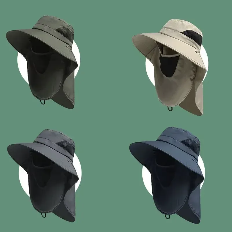 Outdoor-Eimerhut mit UV-Schutz – leichter Sonnenhut mit Nackenklappe |   UPF 50+ Abdeckung zum Wandern, Angeln