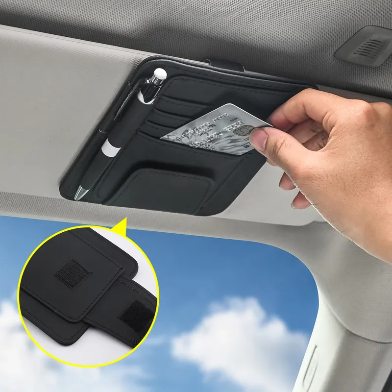 Auto Visier Organizer Multi-Tasche Tasche Karte Gläser Lagerung Halter Kratzfest Auto Visier Halter Für Auto Innen auto