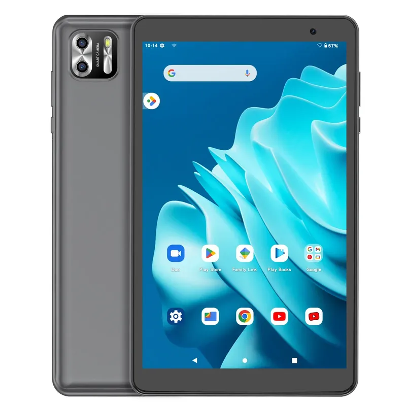 PRITOM 8-Zoll-Tablet Android 14, 8 GB (4 + 4 Erweiterung), RAM, 64 GB ROM, 1 TB Erweiterung, 1280 x 800 IPS-Bildschirm, 5000 mAh Akku, Dual-Kamera, WLAN