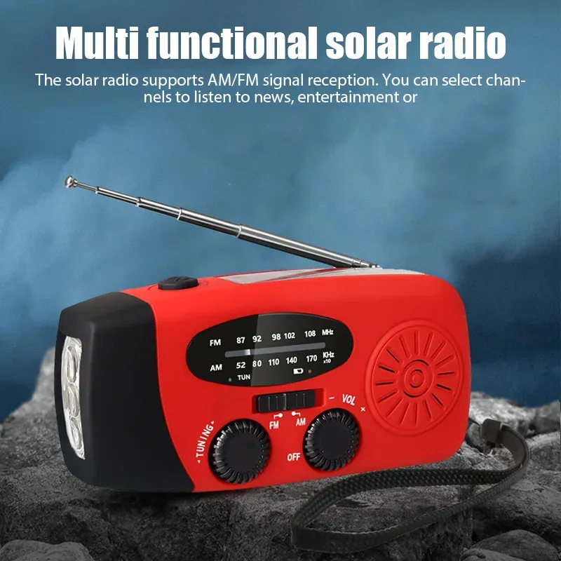 Tragbare multifunktion ale Hand Radio Kurbel Dynamo solar betriebene Wetter radios noaa/am/fm Notfall LED Taschenlampe Power Bank