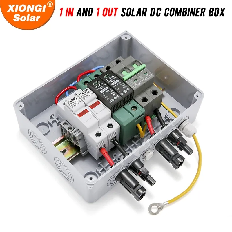 Solar Photovoltaik PV Combiner Box mit Blitzschutz 1 in 1 out DC 600 V Sicherung MCB SPD wasserdichte Box IP65 Großhandel