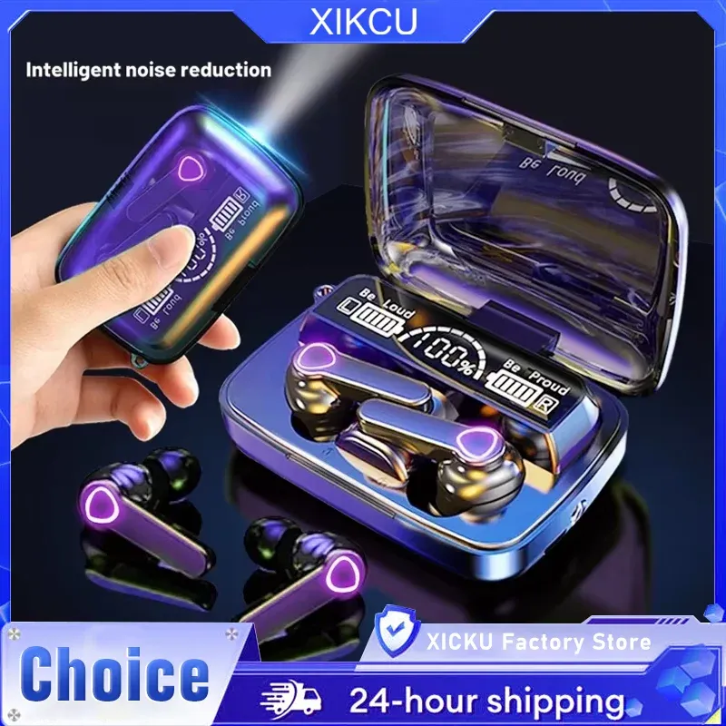 M19 Bluetooth Headset Wireless Tws Gaming Unterstützung Noise-Cancelling Touch In-Ear Mini Notfall Power Bank Headset