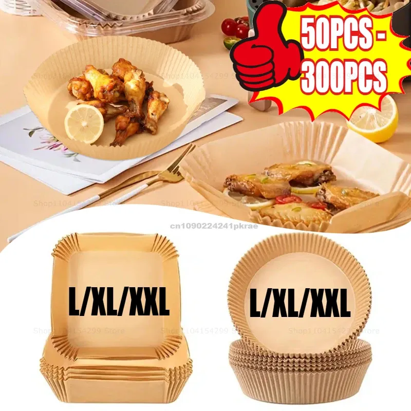 Papier für Airfrier, Anti-Fett-Heißluftfritteuse, Silikonölpapier, Air Fryer Liner, fettfreies Papier, Ofenzubehör, antihaftbeschichtetes Pergament