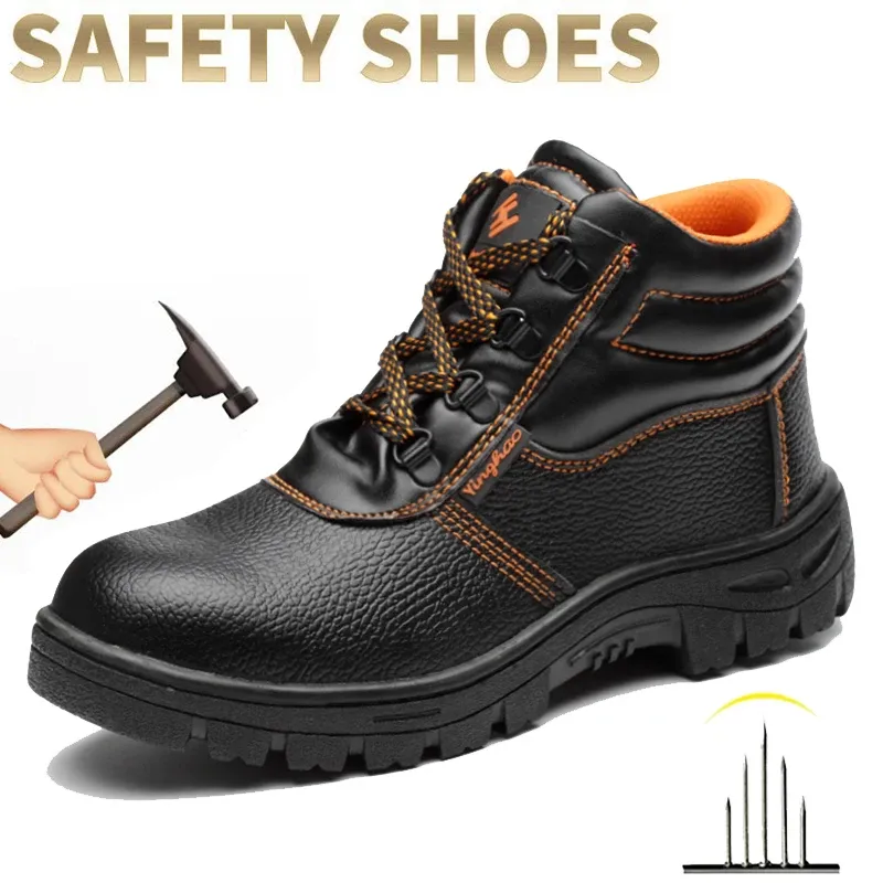 Verschleißfeste Herren-Arbeitsstiefel, Anti-Smash- und Anti-Punktion-Arbeitssneaker, wasserdichte Stiefel, unzerstörbare taktische Schutzstiefel