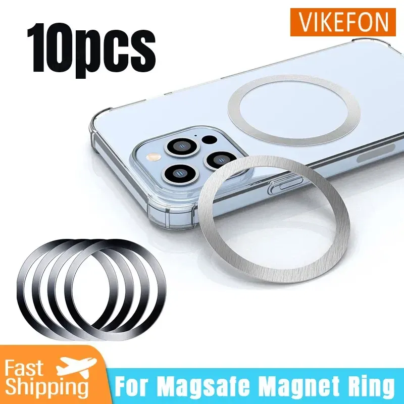 VIKEFON Magnetische Metallplatte Aufkleber Ringe für kabelloses Ladegerät Magnet Auto Handyhalter Eisenblech für iPhone 16 15 14 13