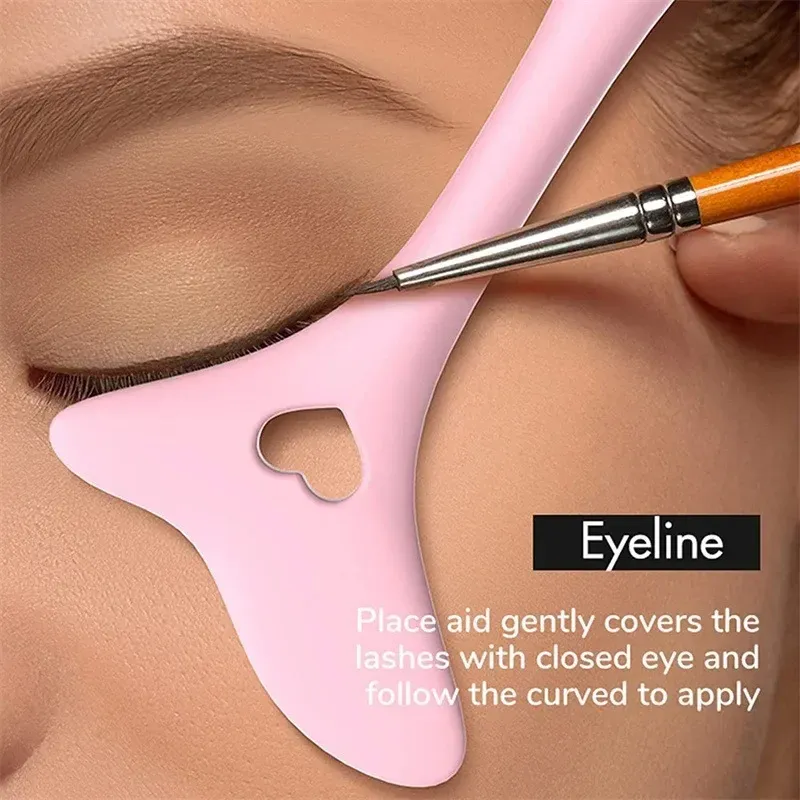 Großhandel multifunktionale Eyeliner Schablone Flügel Tipps Silikon Eyeliner Hilfe Zeichnung Lippenstift Tragen Hilfe Wiederverwendbare Make-Up-Tools