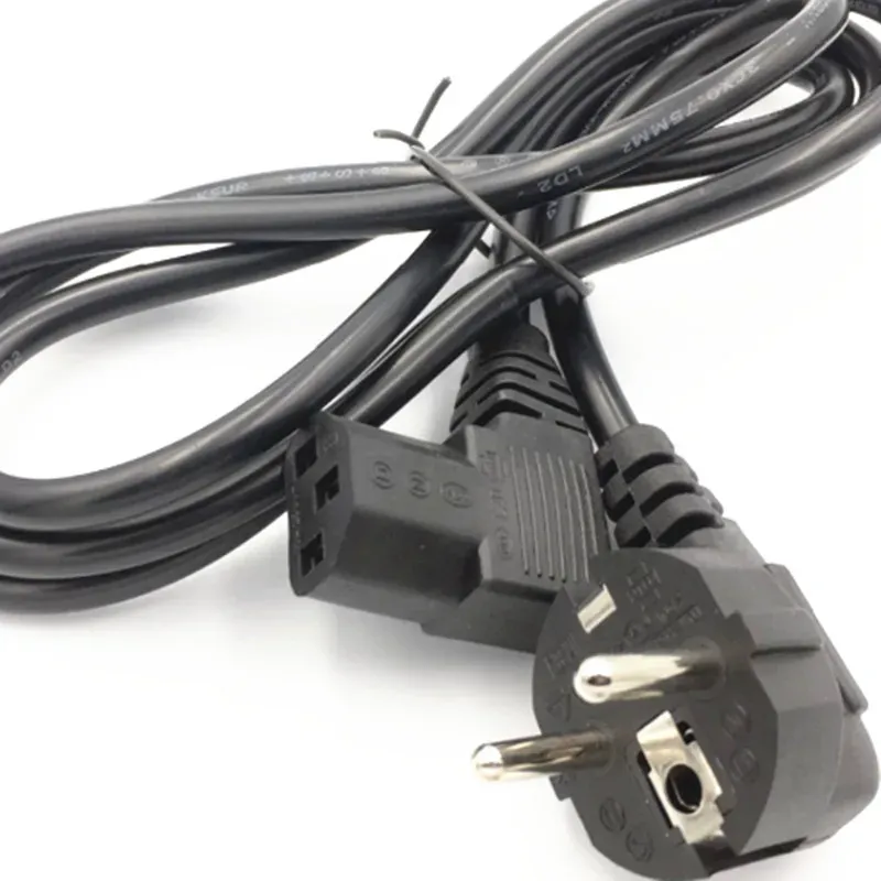 1,5 m/5 ft C13 IEC Wasserkocher 90 rechtwinklig Grad auf europäischen 2-poligen runden AC EU-Stecker Stromkabel Kabel PC 150 cm