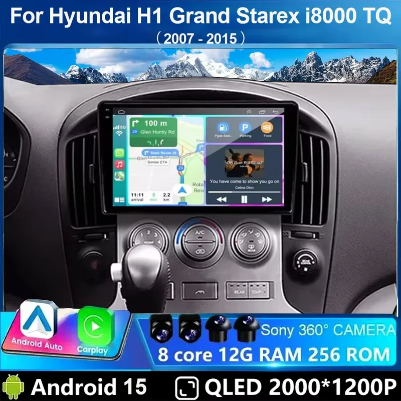 Android 15 Für Hyundai H1 Grand Starex i8000 TQ 2007-2015 5G Auto Radio CarPlay Multimedia Player Autoradio navigation GPS 360