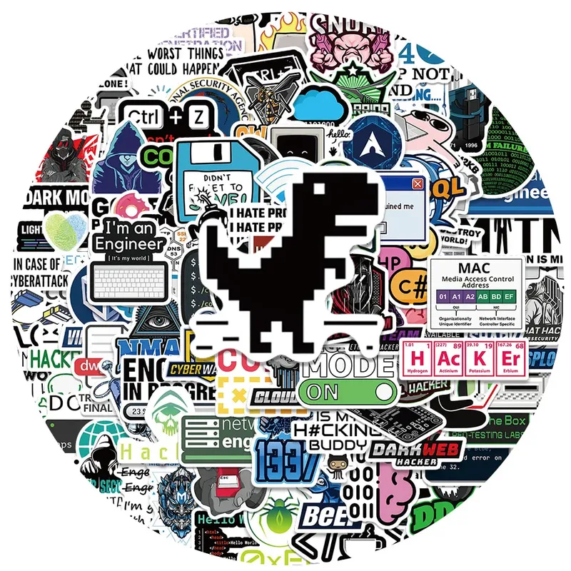 50/100 Stück Netzwerk Hacker Programmierung Aufkleber Lustige Cartoon IT Ingenieur Computer Aufkleber Gepäck Laptop Gitarre Telefon Aufkleber