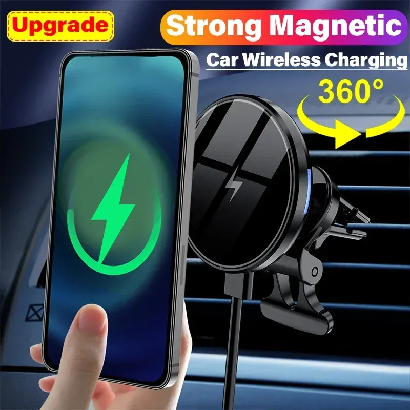 Magnetische kabellose Auto-Ladegerät-Halterung für iPhone 12, 13, 14, 15 Pro Max, Mini-Entlüftungsöffnung, Autotelefonhalter, Ständer, Schnellladestation