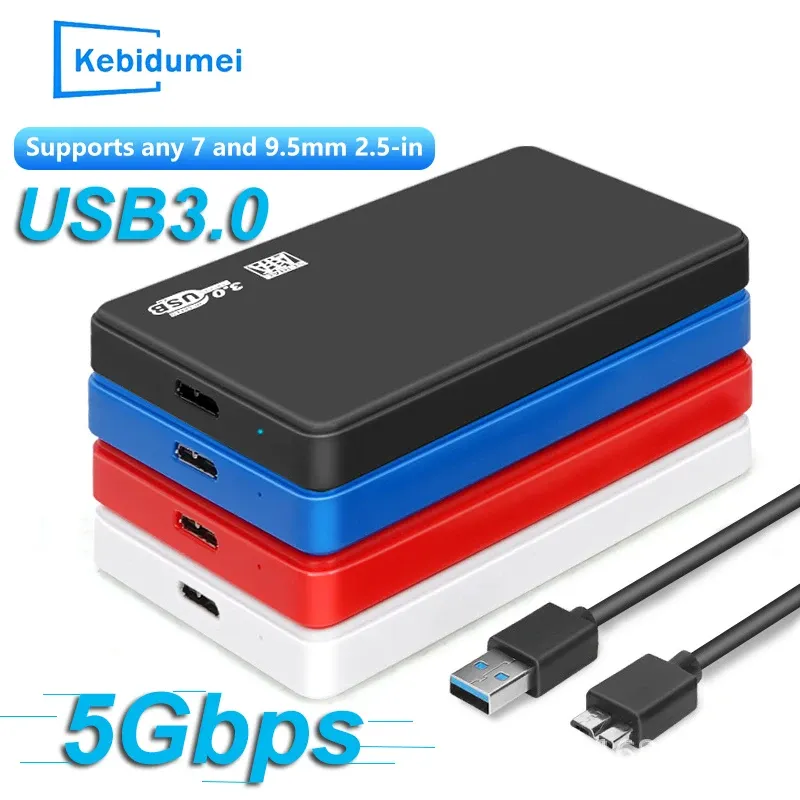USB 3.0 HDD-Gehäuse 2,5 Zoll SATA HDD SSD Externes Festplattengehäuse 5 Gbit/s Hochgeschwindigkeits-externe Festplatte Festplattenbox für PC Laptop PS5