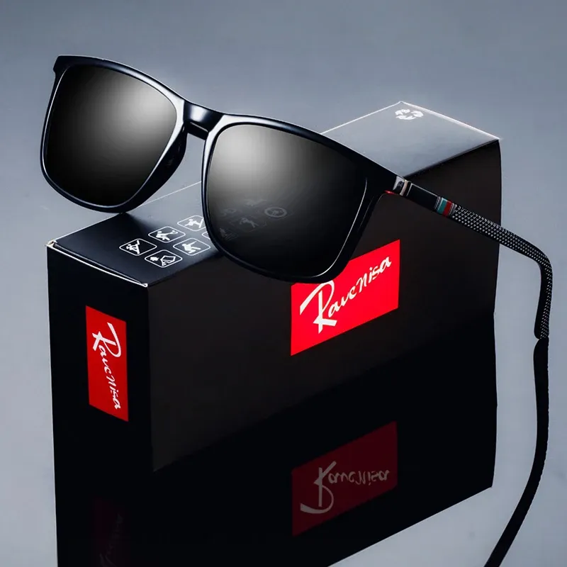 Fashion Square Polarisierte Sonnenbrille Mann Fahren Angeln Luxus Marke Designer UV400 Brillen