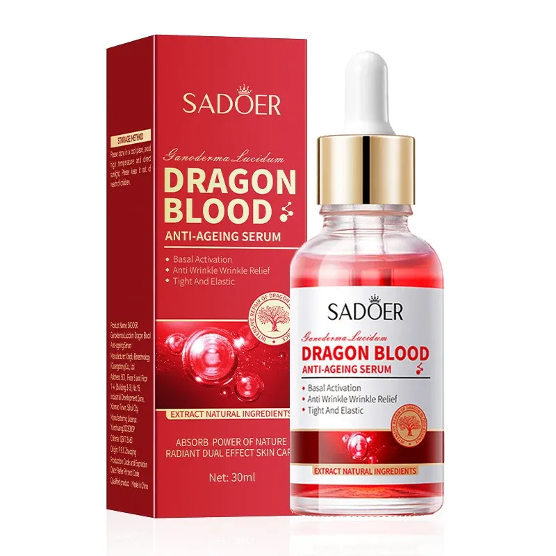 SADOER Ganoderma lucidum Dragon Blood Gesichtsserum Gesichtslotion Feuchtigkeitsspendende Gesichtsemulsion Öl Erfrischende Kontrolle Gesichtsessenz