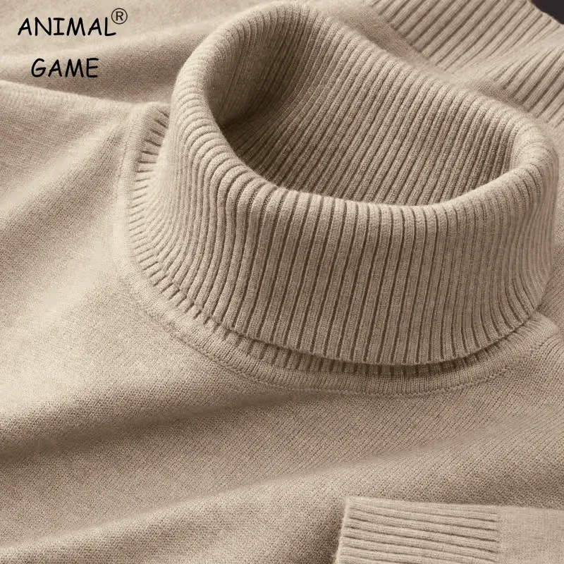 Neue Herren Gestrickte Pullover Einfarbig Rollkragen Atmungsaktive Pullover Warme Outdoor Grundlegende Streetwear herbst Business Tops