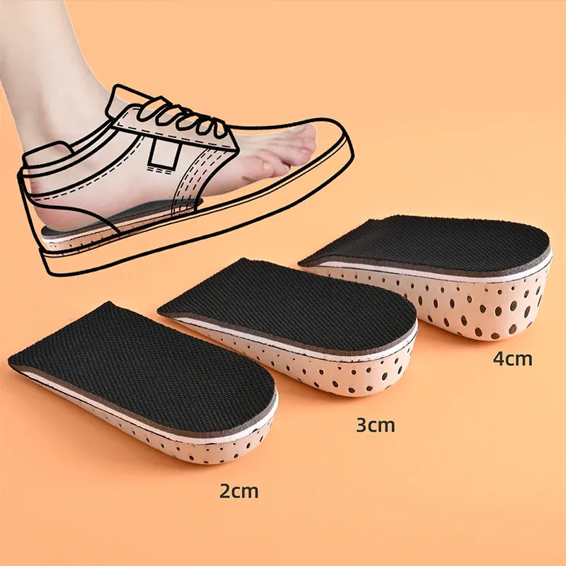 1 Paar Einlegesohlen zur Erhöhung der Höhe, atmungsaktiv, Memory-Schaum, Fersenhebeinsätze, Schuhheber, Schuhpolster, Aufzugs-Einlegesohlen für Unisex