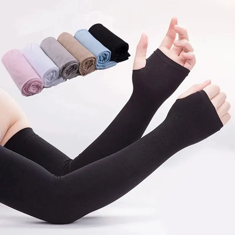 Eis Seide Ärmel Sonnenschutz Manschette Arm Ärmel Lange Handschuhe Sonne UV Schutz Hand Schutz Abdeckung Anti-Slip Sommer Outdoor Reiten