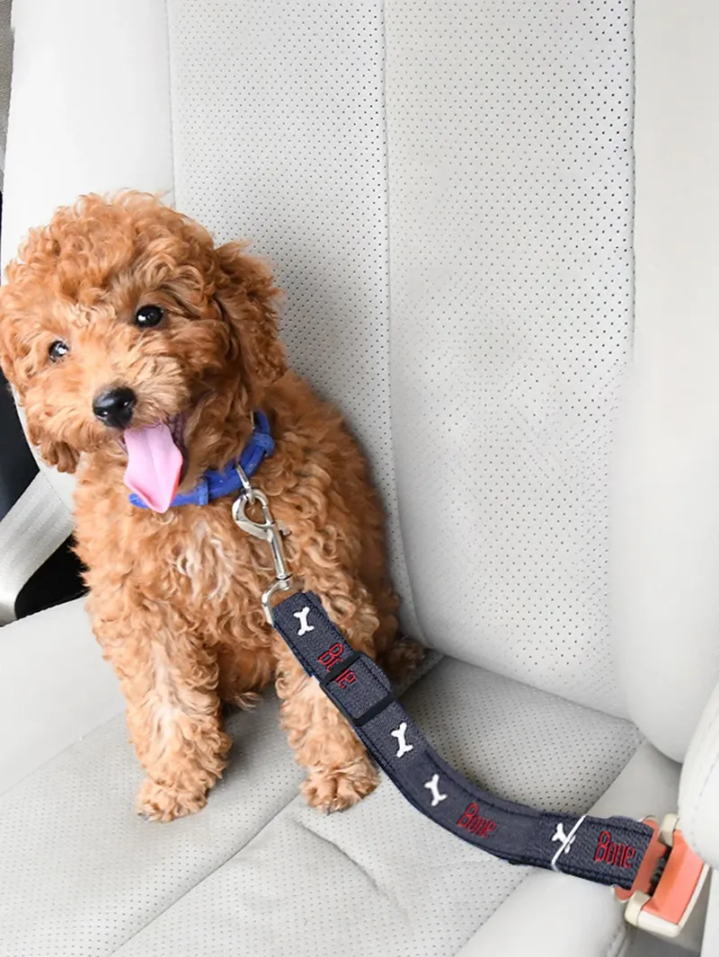 1 Stück verstellbarer Denim-Hunde-Autosicherheitsgurt mit Metallschnalle – geeignet für alle Größen einziehbarer Haustier-Sicherheitsgurte