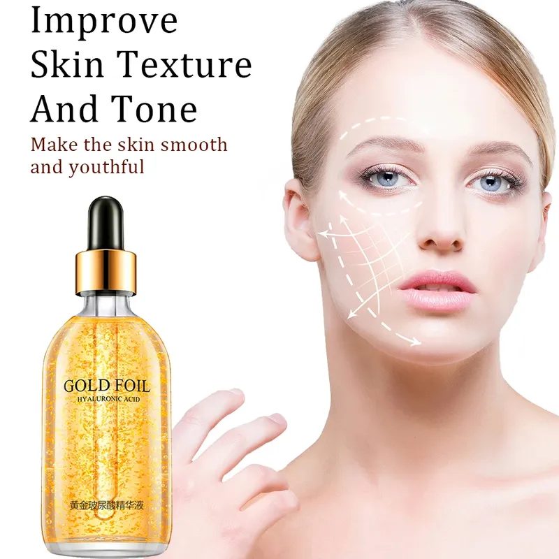 100 ml 24 Karat Gold Hyaluronsäure Nicotinamid Gesichtsserum Gesichtsfeuchte Kollagenessenz glättet Falten Hautpflegeserum