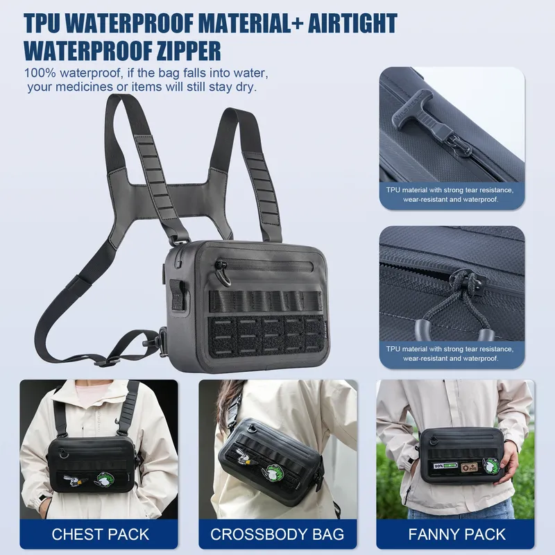 WILD HEART Sport-Brusttasche Wasserdichte Tragbare Taktische Brusttasche Multifunktionale Outdoor Taktische Brusttasche