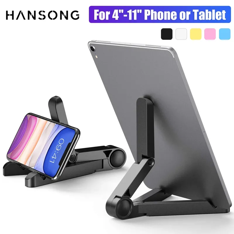 Tragbarer faltbarer iPad-Ständer, kompatibel mit 10,2 cm (11 Zoll Tablet-Telefon-Desktop-Kunststoffhalter für Xiaomi Samsung Huawei Phone Tablet-Ständer