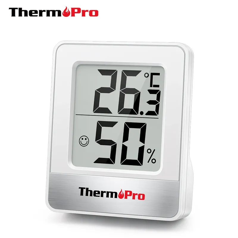 ThermoPro TP49 Mini-Wetterstation Innenthermometer Hygrometer Schwarz Weiß Thermometer Luftfeuchtigkeitsmonitor