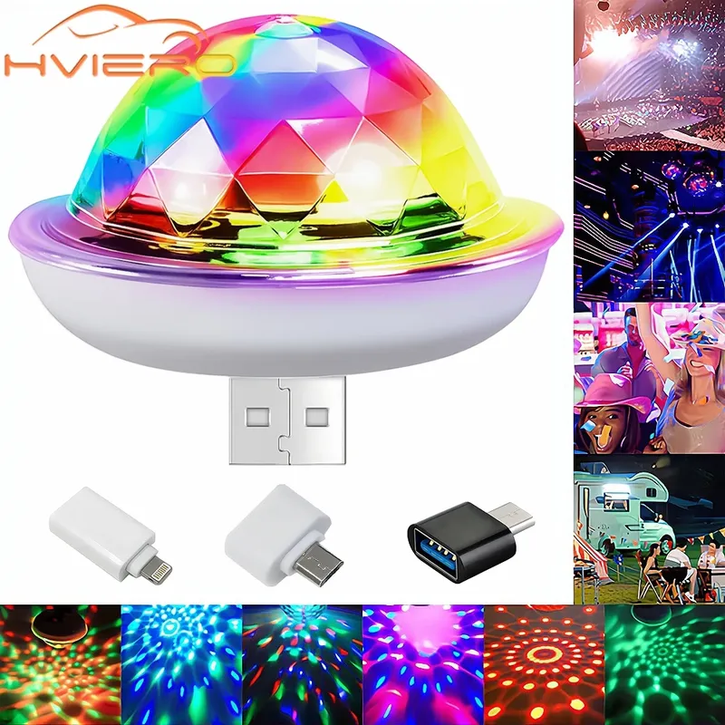 1 stücke USB Dj Laterne Led Bar Nachtlicht LED RGB Diskos Bühnen Projektor Willkommen Micro Kristall Ball Sound Party atmosphäre Lampe